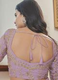 Purple Sequins Work Art Silk Lehenga Choli